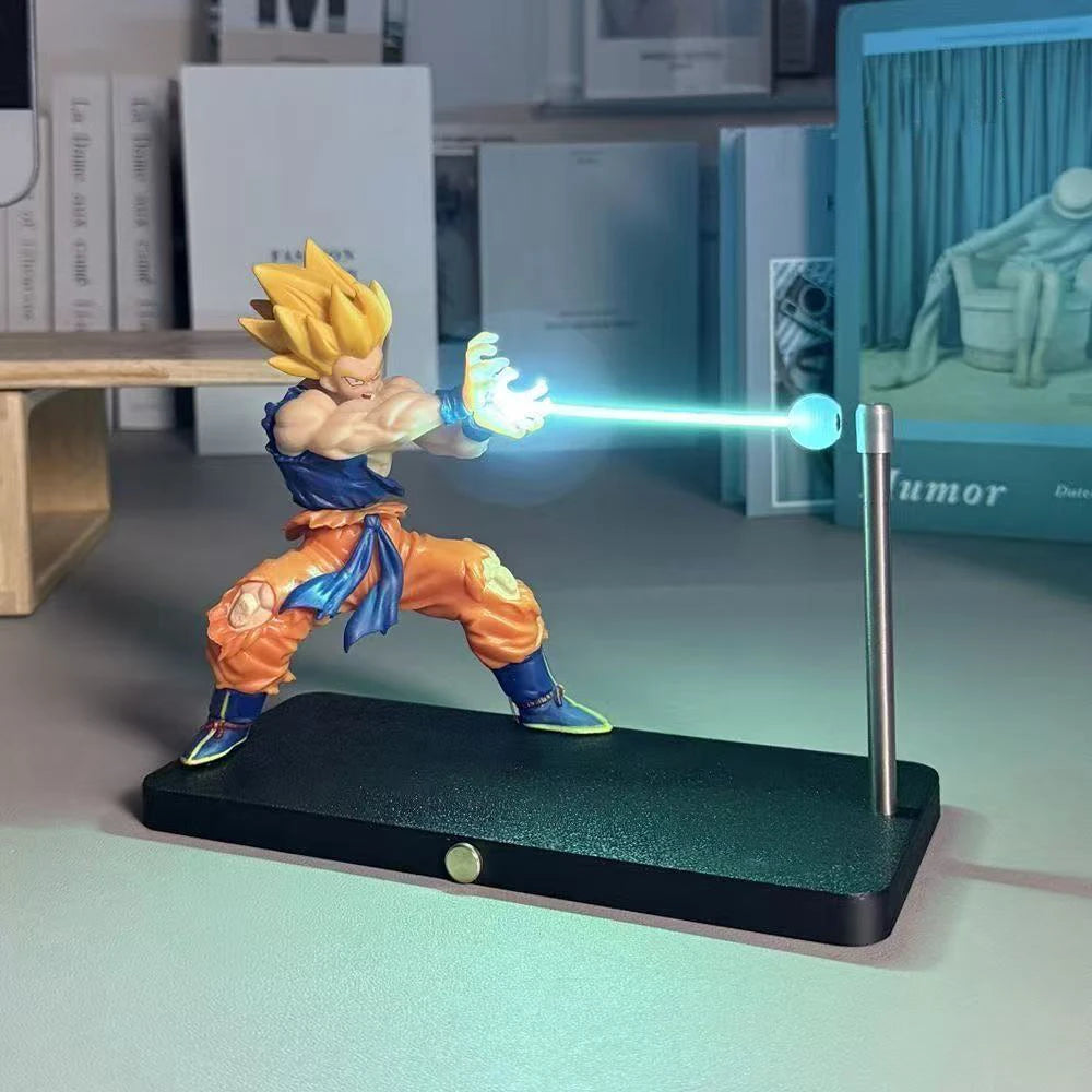 Luminária - Goku Kamehameha com Efeito Magnético