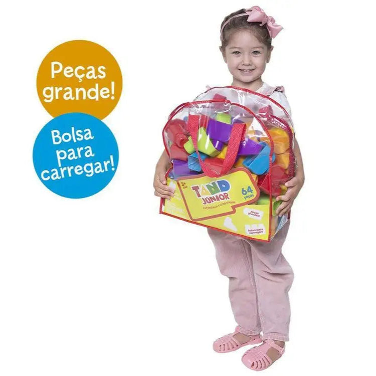 Blocos Gigantes de montar Toyster Toys (64 peças+bolsa)