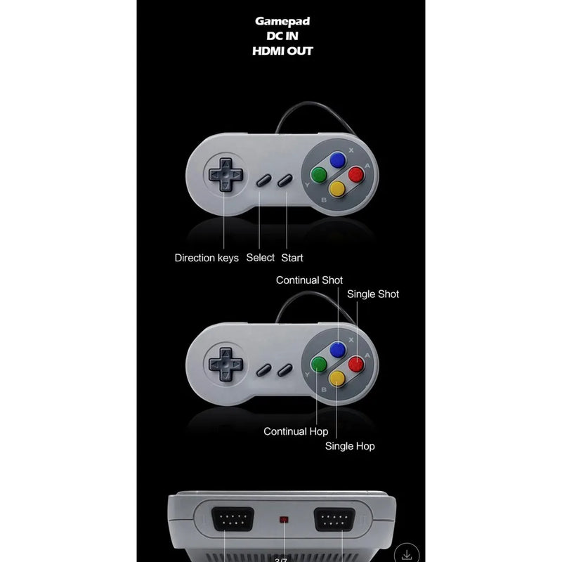 Video Game Super Mini 2 Controls 620 Games 8 Bits