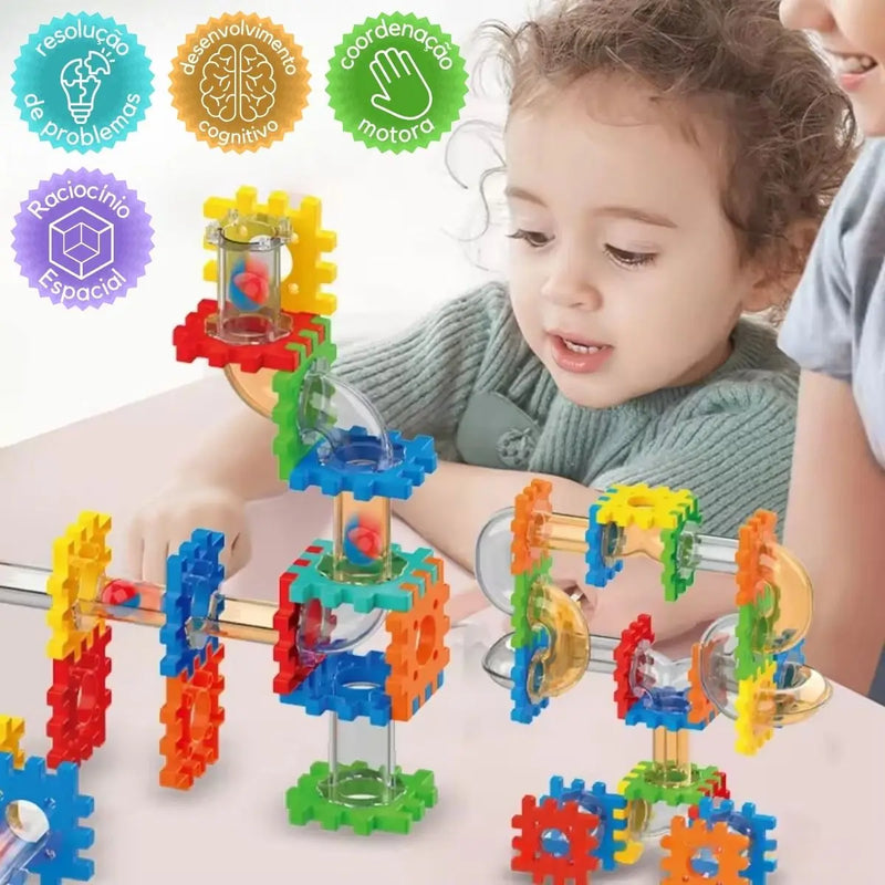 Brinquedo Modular 49 Peças – Circuito de Bolinhas Colorido