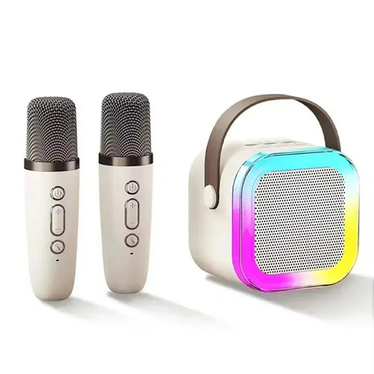 Boombox  e Microfone Duplo - Karaokê Bluetooth