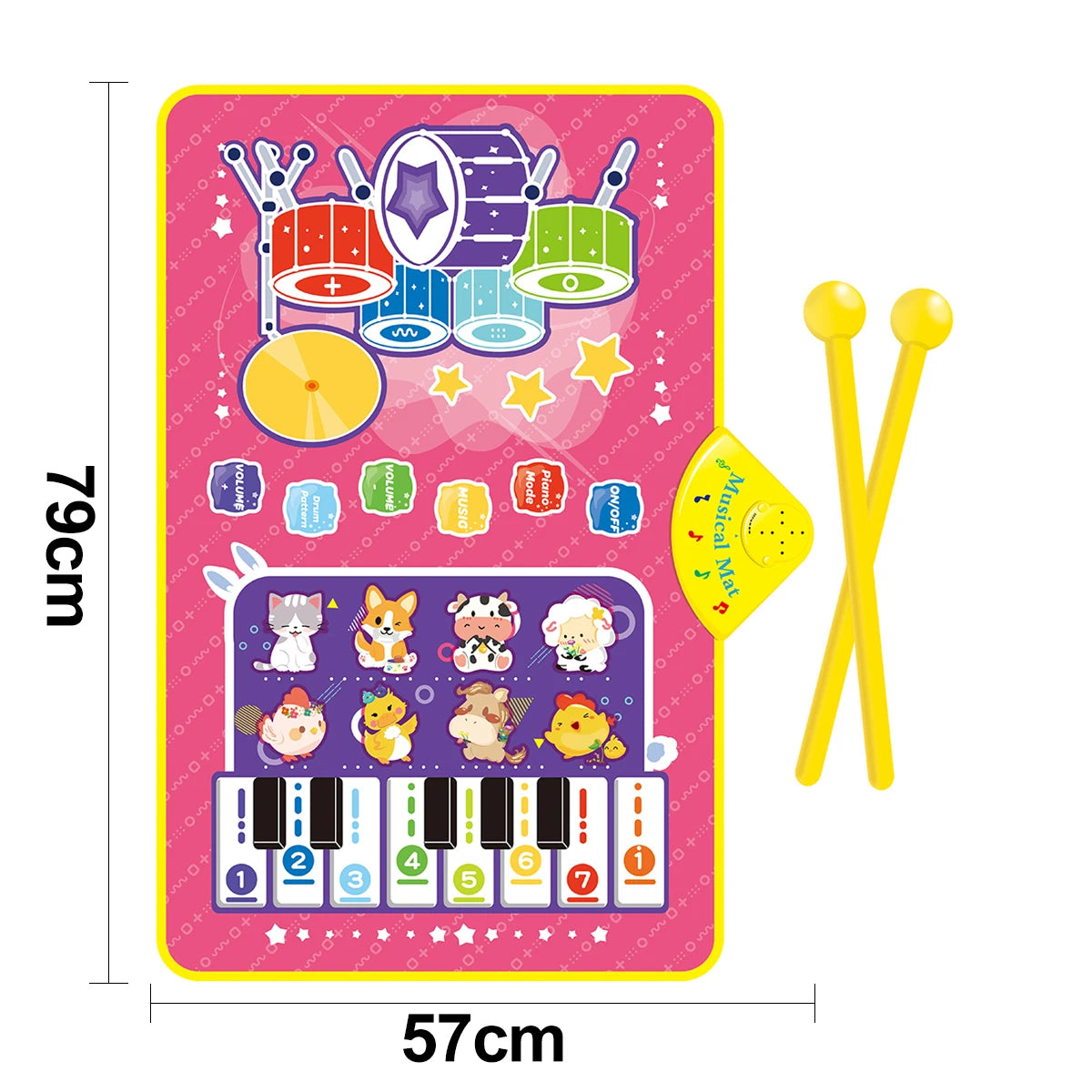 Tapete Piano Musical Infantil 3 em 1