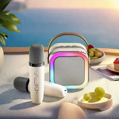 Boombox  e Microfone Duplo - Karaokê Bluetooth