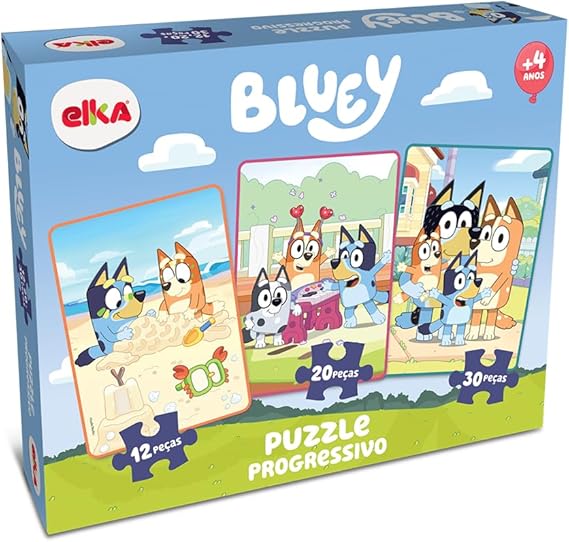 Quebra-Cabeça Triplo Bluey 12, 20 e 30 pçs