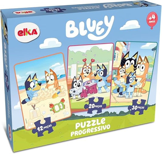 Quebra-Cabeça Triplo Bluey 12, 20 e 30 pçs