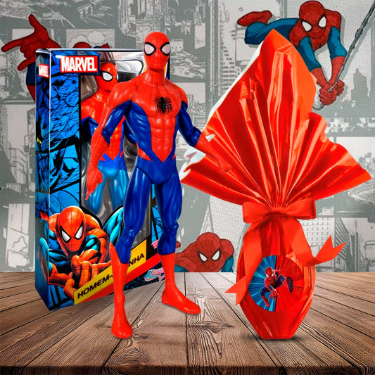 Kit Ovo de Páscoa 250g + Boneco do Homem-Aranha 22cm