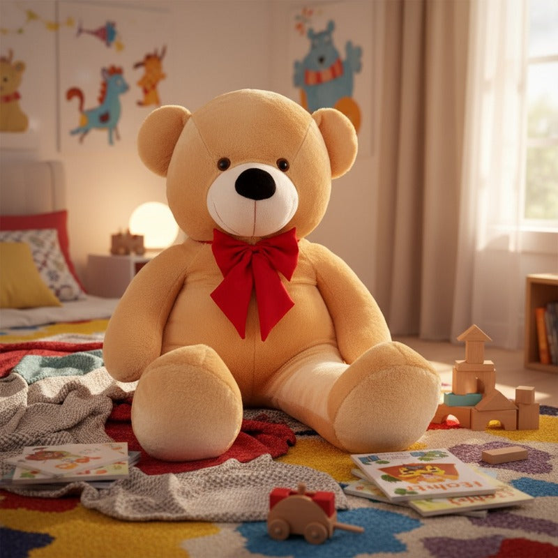 Urso de Pelúcia Gigante (1,10 metro) – Super Macio com Laço
