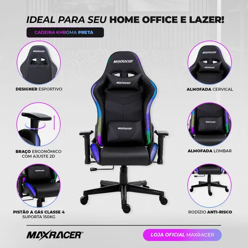 Cadeira Gamer LED e WI-FI