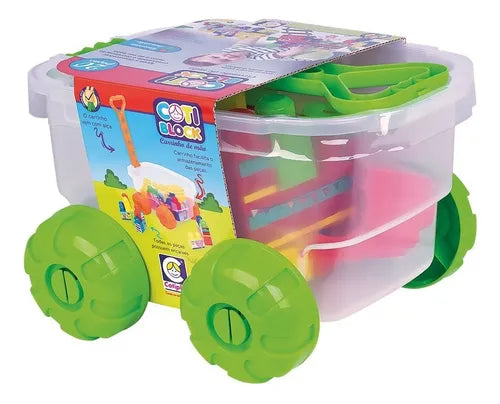 Carrinho e Blocos de Montar Didáticos