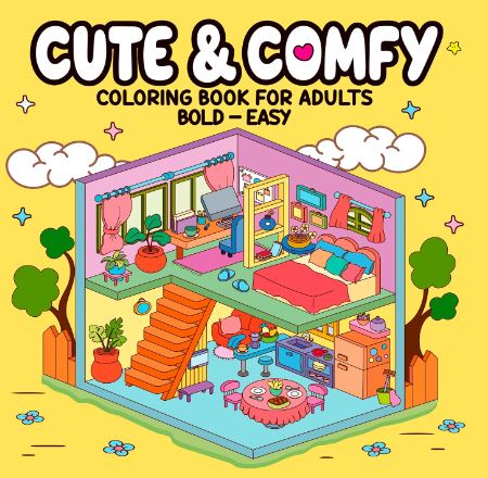 Livro de Colorir Adulto - Cute & Comfy