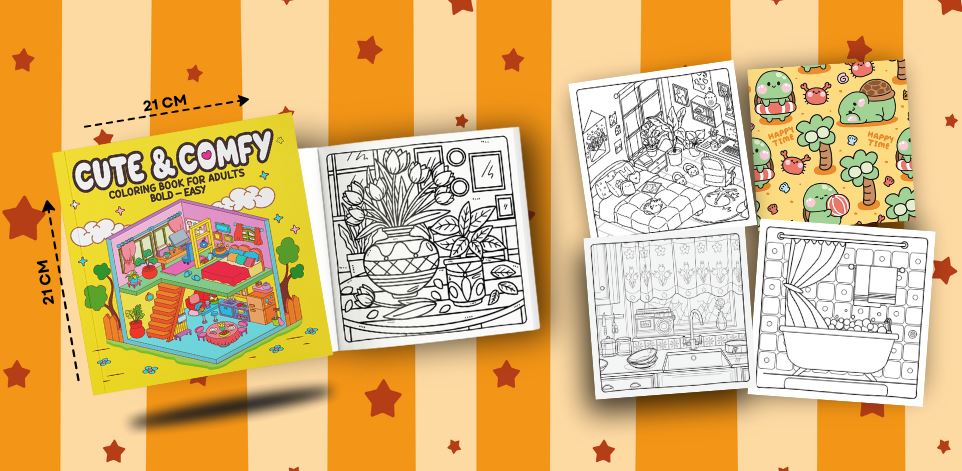 Livro de Colorir Adulto - Cute & Comfy