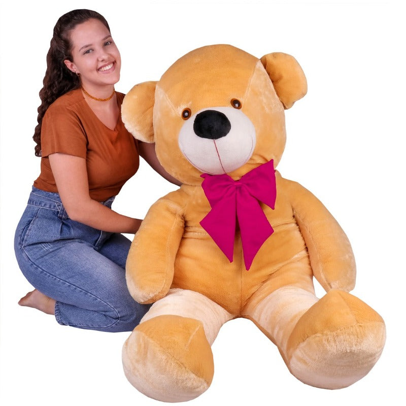 Urso de Pelúcia Gigante (1,10 metro) – Super Macio com Laço
