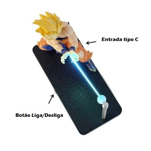 Luminária - Goku Kamehameha com Efeito Magnético