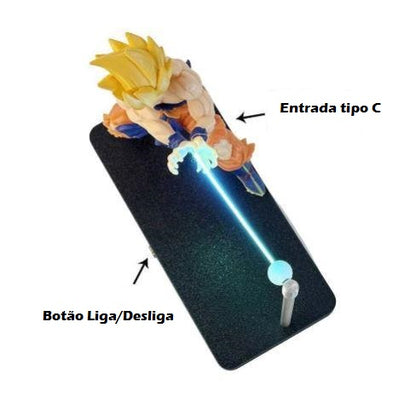 Luminária - Goku Kamehameha com Efeito Magnético