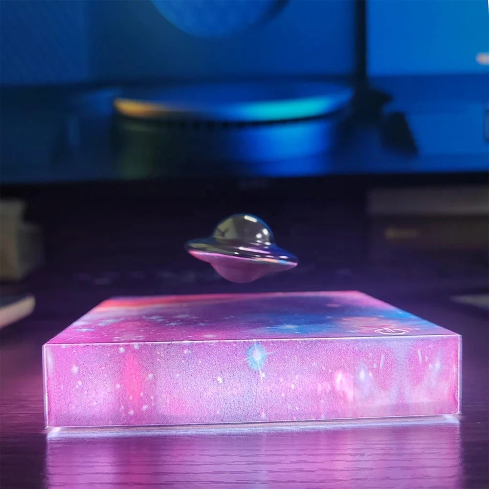 Disco Voador Magnético Flutuante com base Luminária