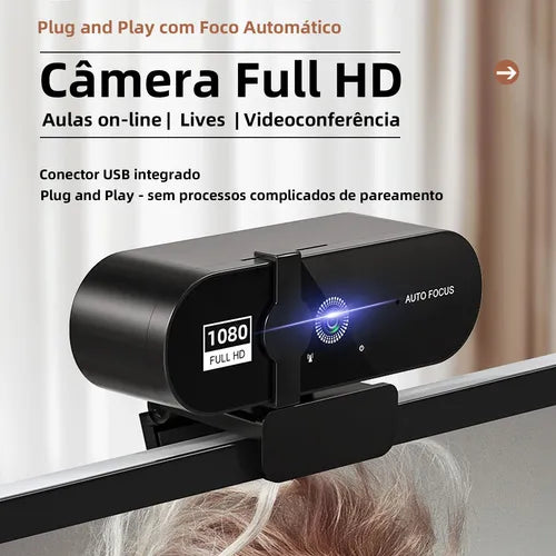 Webcam 1080p Sem Fio 120° com Microfone