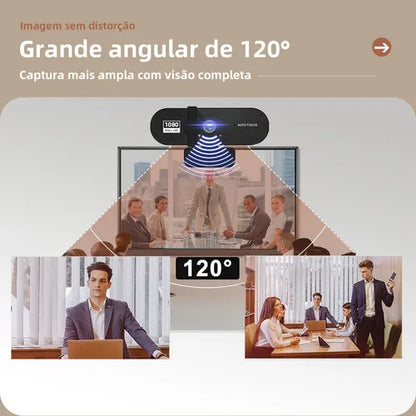 Webcam 1080p Sem Fio 120° com Microfone