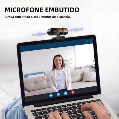 Webcam 1080p Sem Fio 120° com Microfone