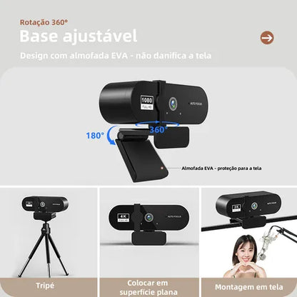 Webcam 1080p Sem Fio 120° com Microfone