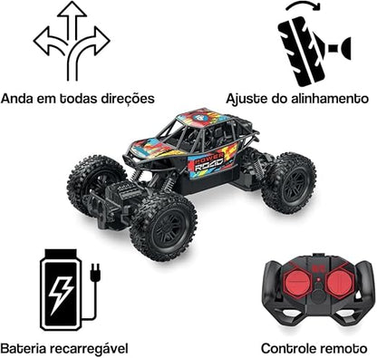 Carrinho de Controle Remoto Off-Road 4x2 com Suspensão