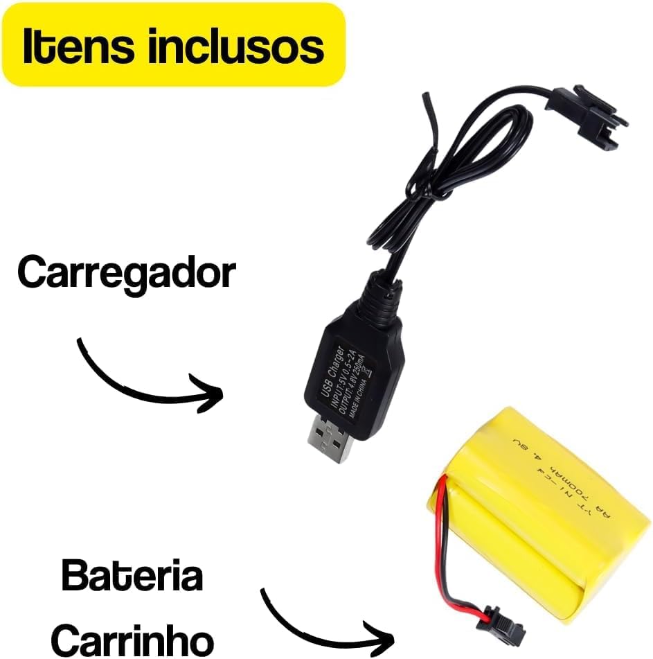 Carrinho de Controle Remoto Off-Road 4x2 com Suspensão