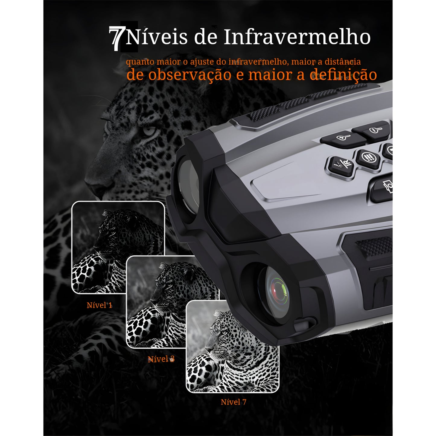 Binóculo Digital Visão Noturna  – Zoom 10X e Alcance de 300 Metros