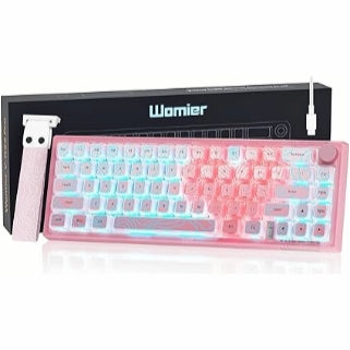Teclado Translúcido Womier VK66 PRO Rosa