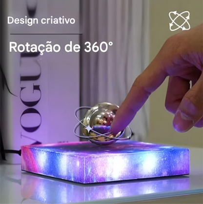 Disco Voador Magnético Flutuante com base Luminária