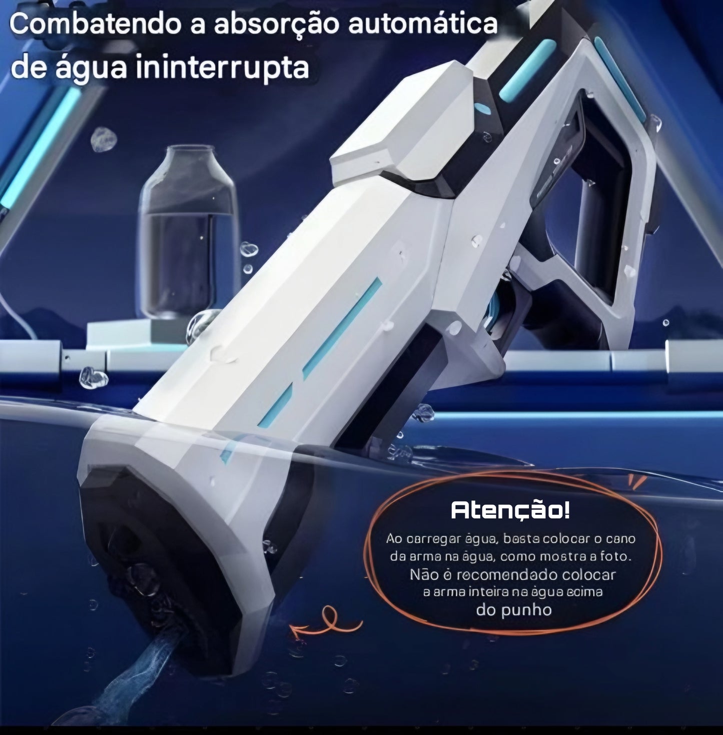 Pistola de Água Elétrica – Diversão Garantida no Verão!
