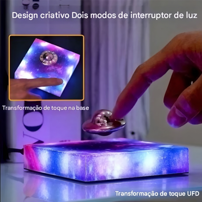 Disco Voador Magnético Flutuante com base Luminária