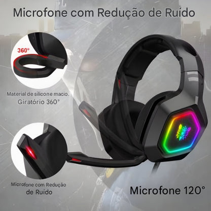Headset Gamer ONIKUMA K10 - com Cancelamento de Ruído