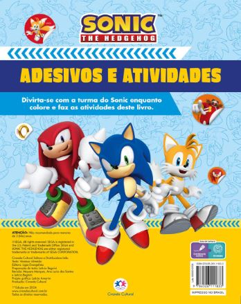 Livro de Colorir Sonic com Adesivos