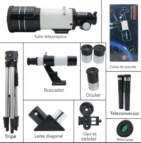 Telescópio Astronômico WALLY SKY - Refrator F30070M